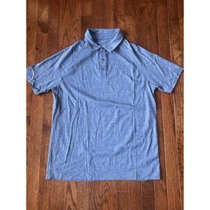 Woolx Summit Polo Shirt Adult Medium Blue Merino Wool Blend Stretch Performance